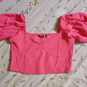 Pink Corset Crop Top