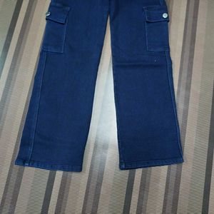 DG-40 Size-28 Cargo Straight Women Denim Jeans