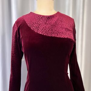 Korean Autumn Velvet Dress