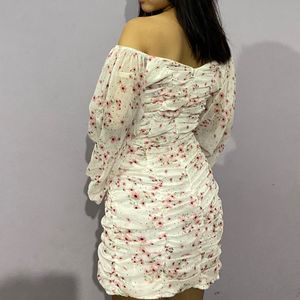 ASOS White Floral Print Dress