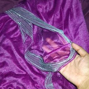 BRAND NEW PURPLE NET SAREE