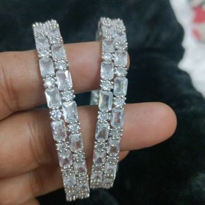 Broad Silver AD Bangles