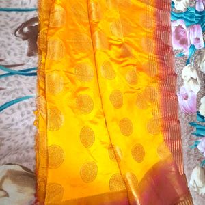 Silk Saree With Desgined Blouse Stitched