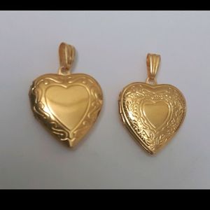 Large Golden Heart Picture Opening Pendant + Chord