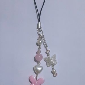 Combo Of 2 Cute Pink Butterfly Mobile Charm