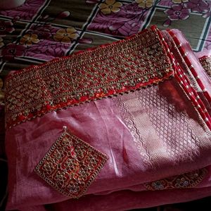 Brand New Cotton Silk Saree With Blouse Piece