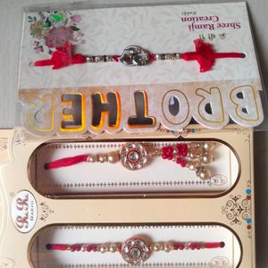 Rakhi Combo Set for Brother Bhaiya Bhabhi 3 Pcs