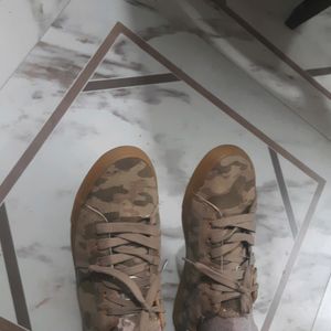 Khaki Army Print Men Shoes.