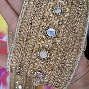 Golden beige Lace Border For Saree Or Lehenga