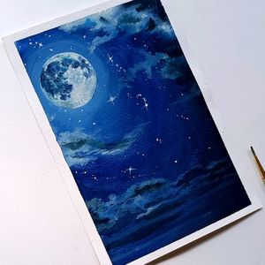 Moon Painting Made For Home Decor