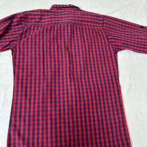 Blue And Red Checked Shirt For Men