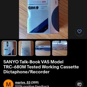 RARE SANYO Talk-Book VAS Model TRC-680M (UNOPENED)