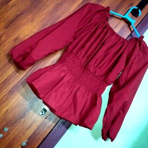 Wine Red Top For Women