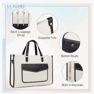 LA ELLORE Missni Tote Bag Canvas Laptop Ba