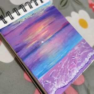 Aesthetic Pastel Beach Side Painting