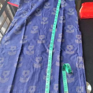 Navy Blue Kurta With Colourful Red Dupatta for Sal