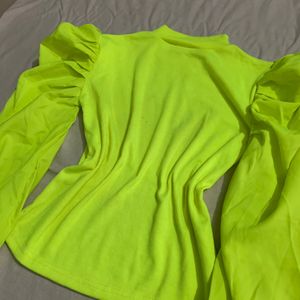 neon Puffy Sleeve Top