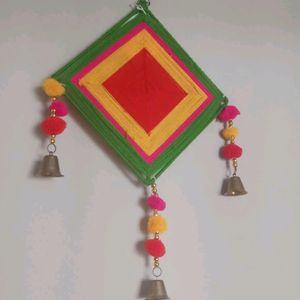 Set of 5 Handmade Woolen Pompom Hanging Kites