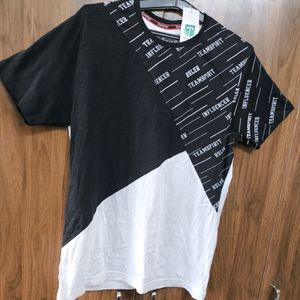 Black & White T Shirt - Team Spirit AJIO