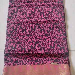 New With Tag-Naidu Hall-Semi Printed Fancy Saree
