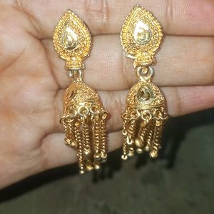 Golden Jhumka Earrings