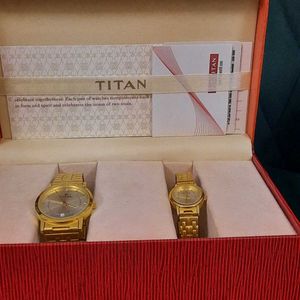 TITAN COUPLE WATCH SET