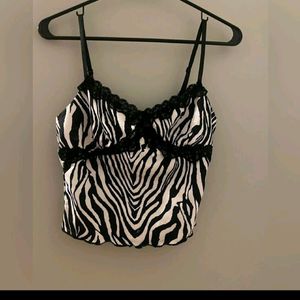 Y2k Zebra Print Top