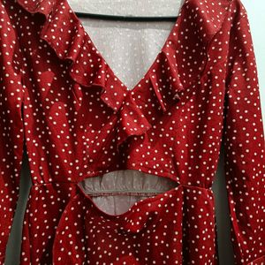 Retro Vintage Cutout Polka dot Dress