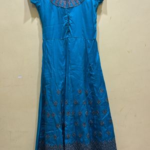 Teal Colour Festive Ware Kurta Set Size L