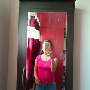 Dark pink trendy top