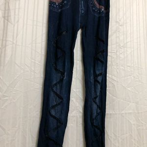 Fancy Stylish Blue Jeggings