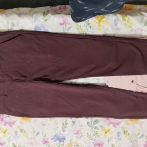 Pink Shirt And Maroon Formal Pant