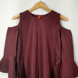 Cold Shoulder A-line Dress(Women's)