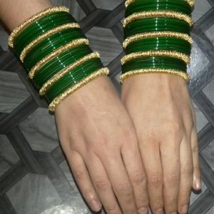 Green & Gold  bangles set ,