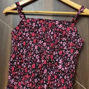 Pink Floral Crop Top