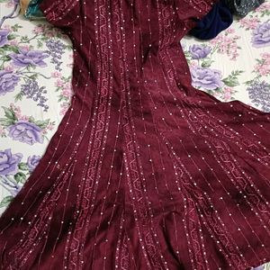 Wine Colour Dress For Teenagers