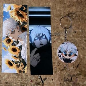 Gojo Bookmarks With Keychain Set