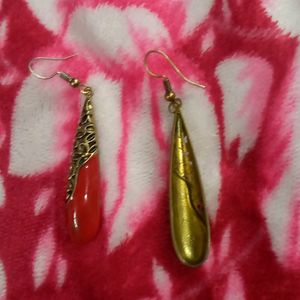 Red And Golden colour earings