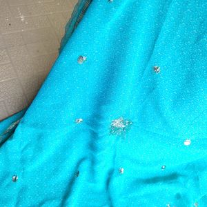 Cyan Saree Simple