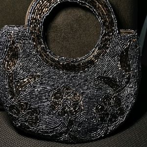 Vintage Black Jet Beaded Handbag