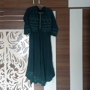 Diwali Sale Heavy Koti Kurti Dark Green