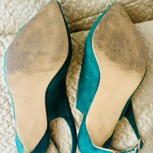 Perfect Green Pencil Heel Slingbacks