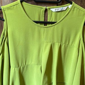 Parot Green Sleeves Cut Top