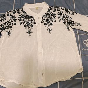 White Shirt With Amazing Black Detailing