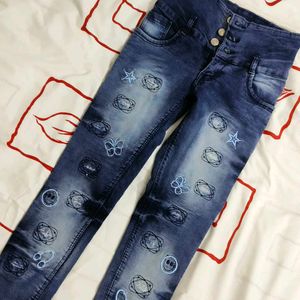 JEANS FOR KIDS GIRLS HIGH WAISTED