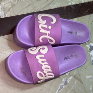 Typographic Printed Slides Slippers