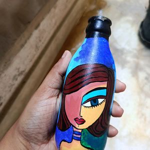 Abstract Art On Glass Bottle