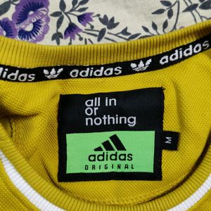 Adidas Bootleg Yellow Sweatshirt, Size:M