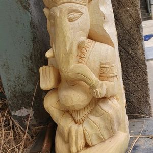 Lord Ganesha Statue Wooden Work