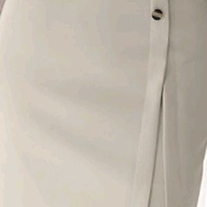 Beige Pencil Skirt With Buttons